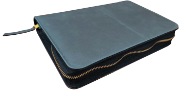 Bibelhülle „Olivenleder-Premiumleder“, grau, für kleine Schreibrandbibel