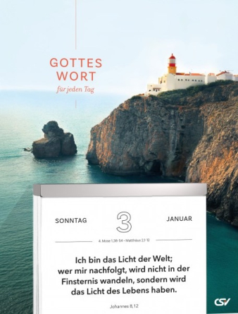 Gottes Wort für jeden Tag – Bibelvers-Abreißkalender in Großschrift mit Elberfelder Übersetzung.