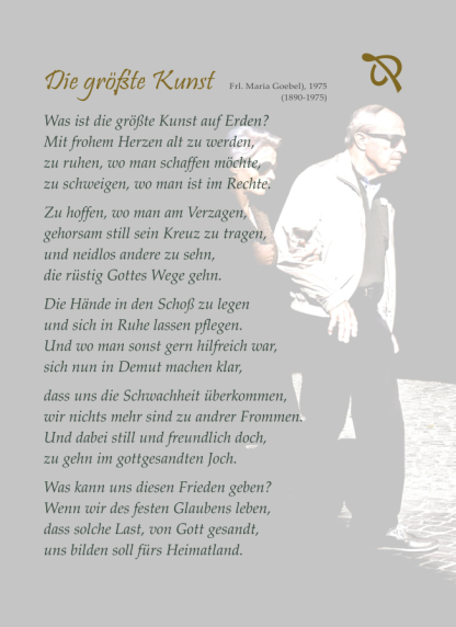 Die größte Kunst, Gedichtkarte