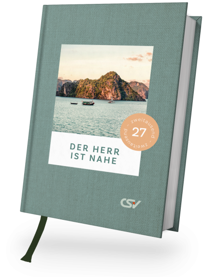 Der Herr ist nahe 2027 – Christlicher Buchkalender im Hardcover mit täglichen Andachten, Lesebändchen und Leinenoptik.