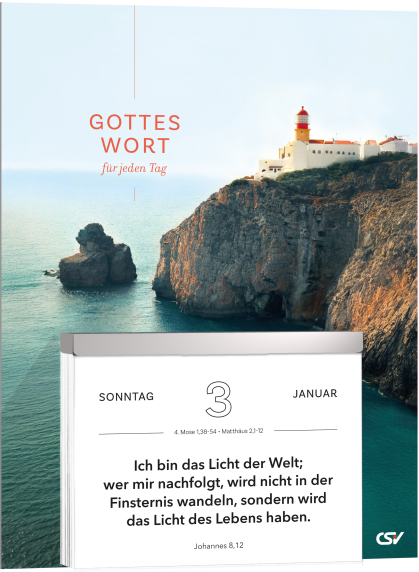 Gottes Wort für jeden Tag – Bibelvers-Abreißkalender in Großschrift mit Elberfelder Übersetzung.