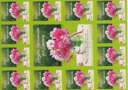 *Postkarte mit Aufklebern „Herzliche Segenswünsche“