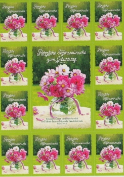 *Postkarte mit Aufklebern „Herzliche Segenswünsche“