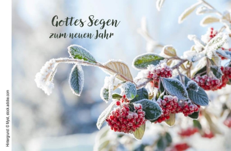 Faltkarte Din A6, Neujahr „Gottes Segen zu neuen Jahr"