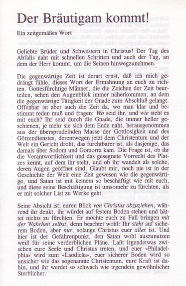 Der Bräutigam kommt