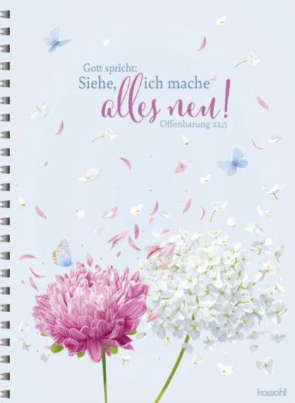 *Memoblock groß „Siehe, ich mache alles neu! - groß (Blume)