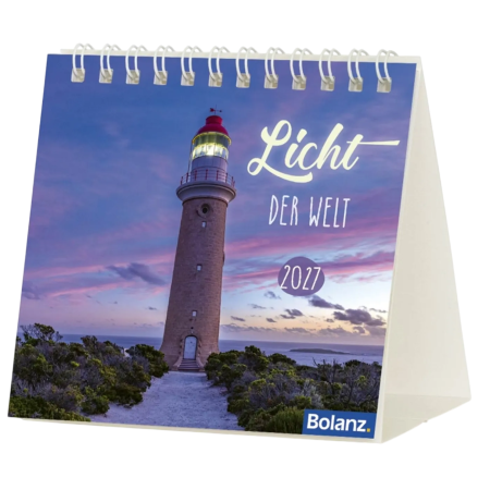 Minikalender „Licht der Welt“ 2027 mit Leuchtturm und Bibelversen