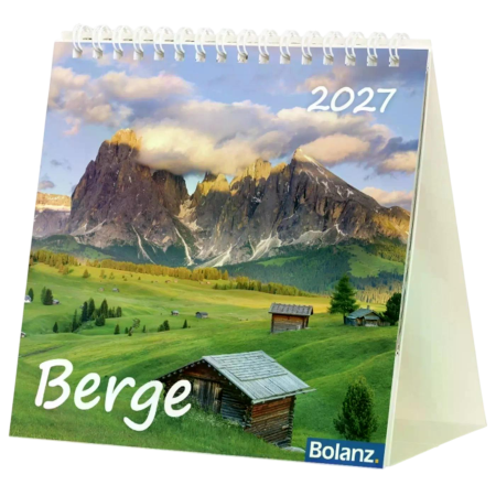 Tischkalender „Berge“ 2027 mit beeindruckender Berglandschaft und Bibelvers