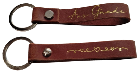 *Schlüsselanhänger, Leder „Aus Gnade“