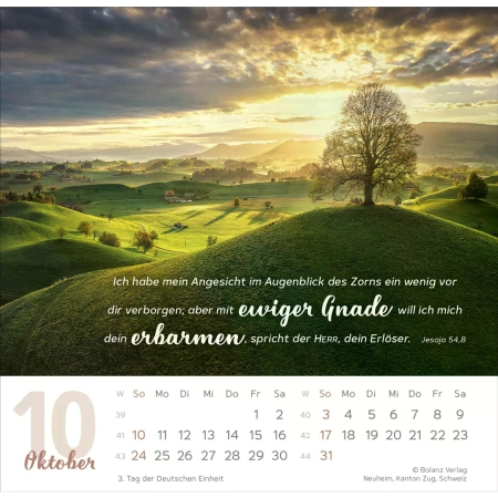 Tischkalender „Meine Zeit“ 2027 mit Bibelvers und ausdrucksstarkem Foto