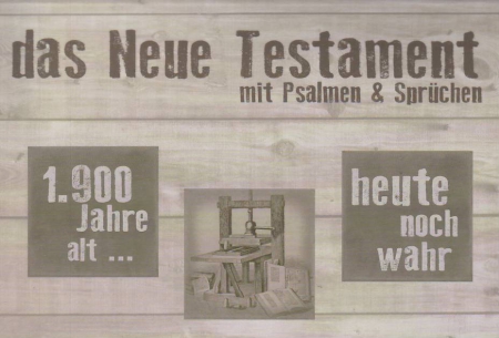 *Das Neue Testament mit Psalmen & Sprüchen, Querformat, 12,0 x 8,0 cm