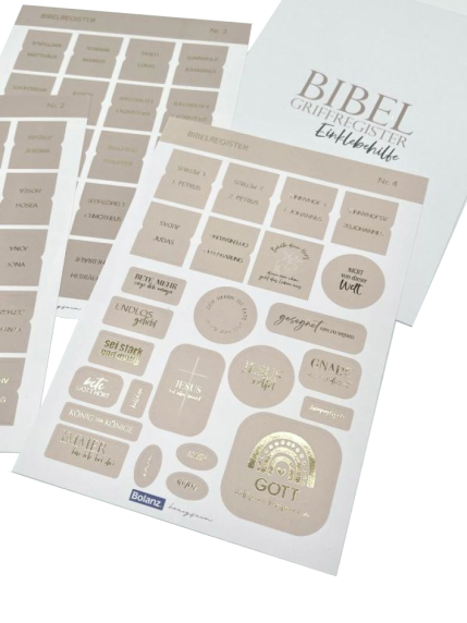 *Bibel-Griffregister cremefarben mit Goldveredelung