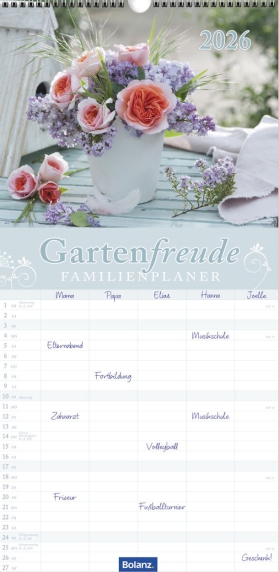 *Gartenfreude, 2026 – Familienplaner, 5-spaltig, 22 x 45 cm