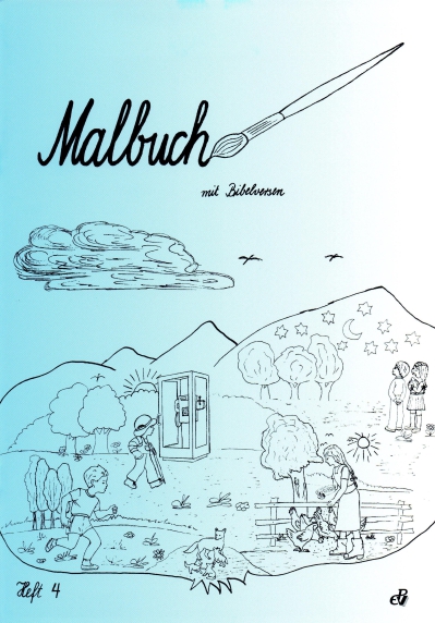 4 Malbücher komplett 1-4 mit Elberfelder Bibelversen, Buchpaket mit 4 Malheften