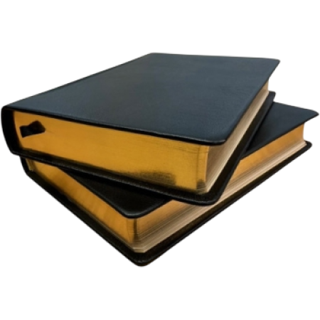 *Perlbibel, Leder, schwarz, Goldschnitt, 11,7 x 17,5 x 2,8 cm