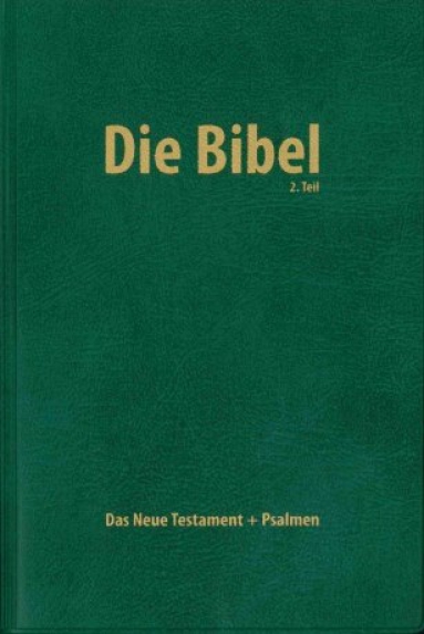 Das Neue Testament mit Psalmen, grün – ab 20 Stück, 8,5 x 13 x 1,4 cm