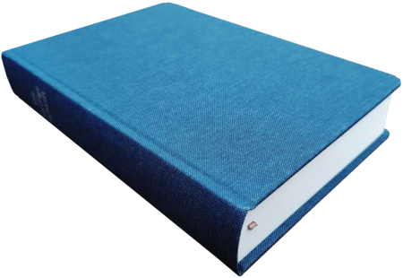 Schreibrandbibel, klein, Leinen, blau