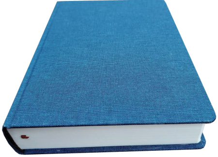 Schreibrandbibel, klein, Leinen, blau
