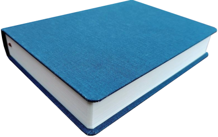 Schreibrandbibel, klein, Leinen, blau