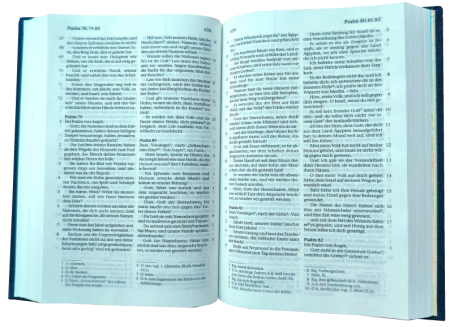 *Pocketbibel, Leinen, blau, 9,5 x 14,0 x 2,3 cm