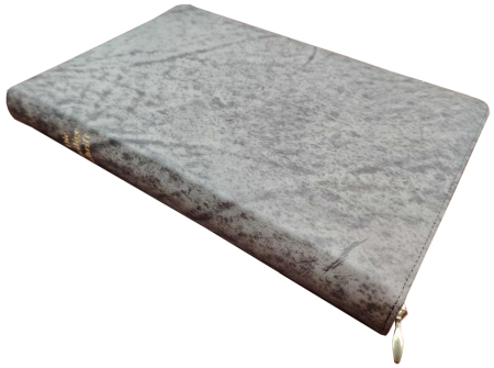 Standardbibel, Reißverschluss, Goldschnitt, braun-grau, 15,0 x 22,5 x 2,8 cm