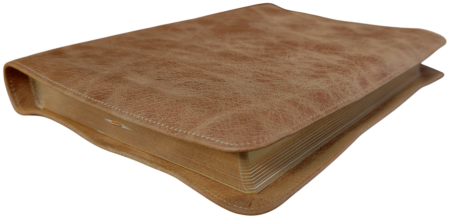 *Schreibrandbibel, groß, Leder, braun „Toffee“, Goldschnitt, Schutzklappen