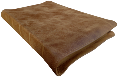 *Schreibrandbibel, groß, Leder, braun „Toffee“, Goldschnitt, Schutzklappen