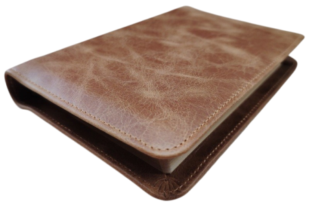 *Pocketbibel, Leder „Unique Toffee“, hellbraun, Goldschnitt, Schutzklappen, 10,6 x 15,8 x 2,3 cm