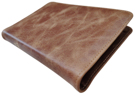 *Pocketbibel, Leder „Unique Toffee“, hellbraun, Goldschnitt, Schutzklappen, 10,6 x 15,8 x 2,3 cm