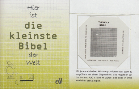 *Die kleinste Bibel der Welt