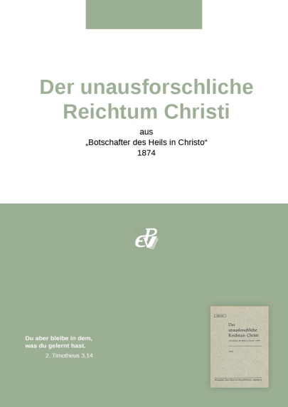 Der unausforschliche Reichtum Christi (digital)