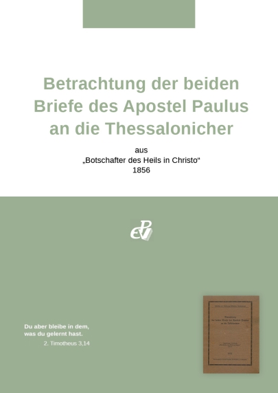 Betrachtung der beiden Briefe des Apostels Paulus an die  Thessalonicher (digital)
