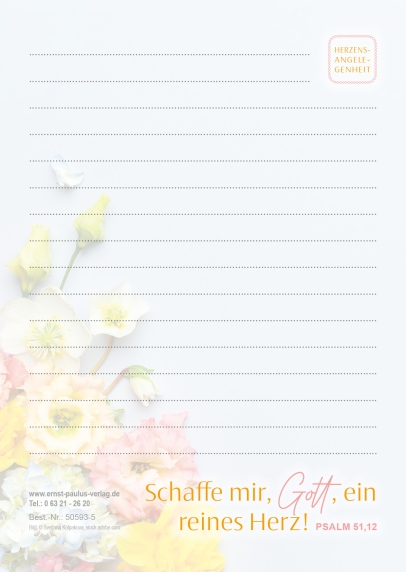 Notizblock „Schaffe mir, Gott, ein reines Herz!“