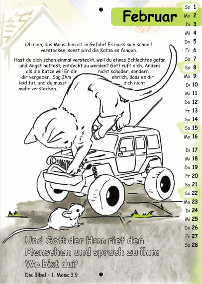 Mit Stift und Bibel 2026 (Kinderkalender mit Bibelversen zum Ausmalen)