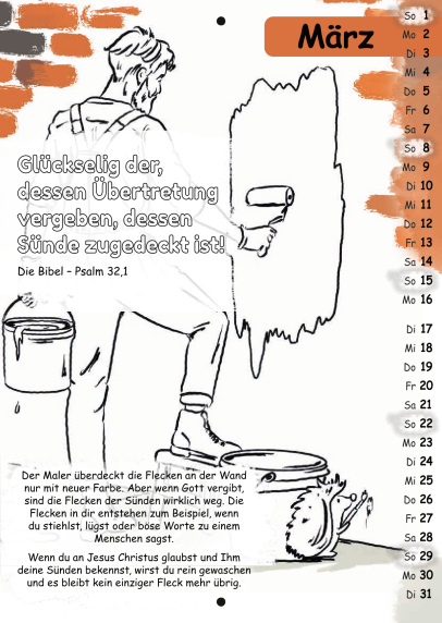 Mit Stift und Bibel 2026 (Kinderkalender mit Bibelversen zum Ausmalen)