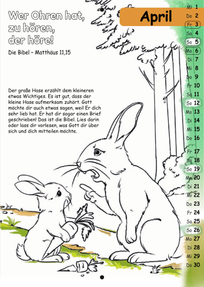 Mit Stift und Bibel 2026 (Kinderkalender mit Bibelversen zum Ausmalen)