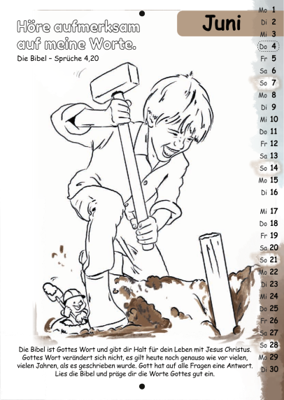 Mit Stift und Bibel 2026 (Kinderkalender mit Bibelversen zum Ausmalen)