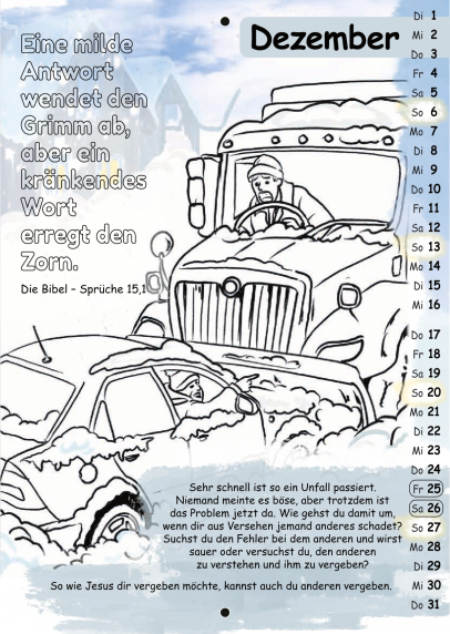 Mit Stift und Bibel 2026 (Kinderkalender mit Bibelversen zum Ausmalen)