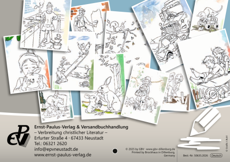 Mit Stift und Bibel 2026 (Kinderkalender mit Bibelversen zum Ausmalen)