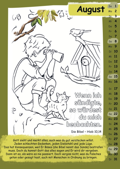 Mit Stift und Bibel (Kinderkalender mit Bibelversen zum Ausmalen) - Ernst-Paulus-Verlag