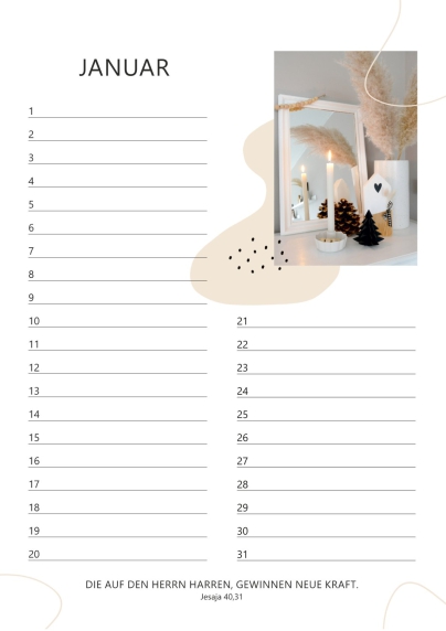 Geburtstags-Wandkalender mit Bibelversen
