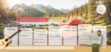 Christlicher Wochenplaner „Gott erhellt dir den Tag“ mit Bibelversen und Platz für Termine und Notizen