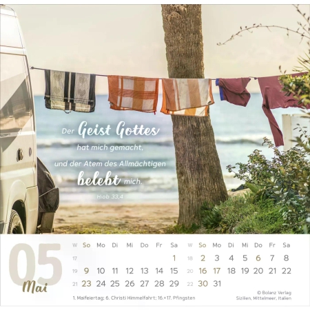 Tischkalender „Meine Zeit“ 2027 mit Bibelvers und ausdrucksstarkem Foto