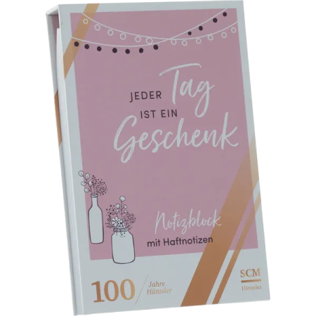 *Notizblock mit Haftnotizen „Jeder Tag ist ein Geschenk“