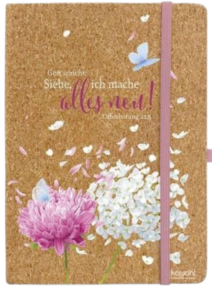 *Notizbuch Kork „Siehe, ich mache alles neu!“