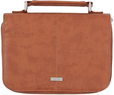 Bibelhülle / Tasche Kunstleder für kleine Schreibrandbibel, braun