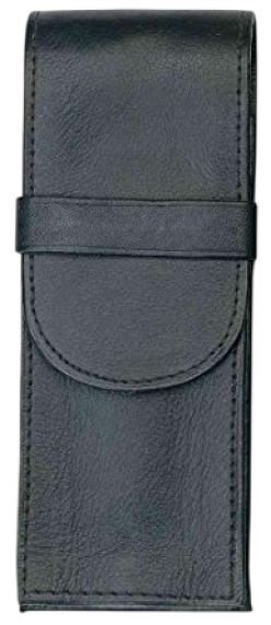 Großes, flaches Stifte-Etui aus echtem Leder für vier Schreibgeräte