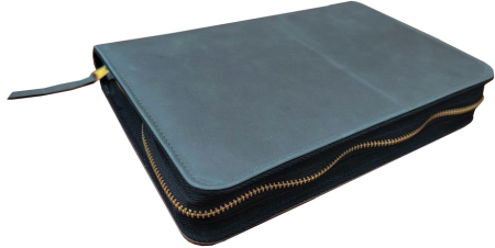 Bibelhülle „Olivenleder-Premiumleder“, grau, für kleine Schreibrandbibel