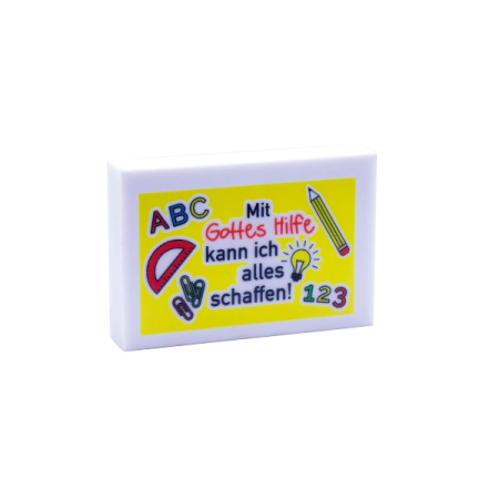 *Radiergummi „Mit Gottes Hilfe“
